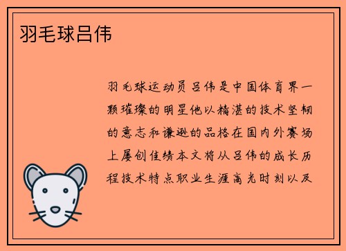 羽毛球吕伟